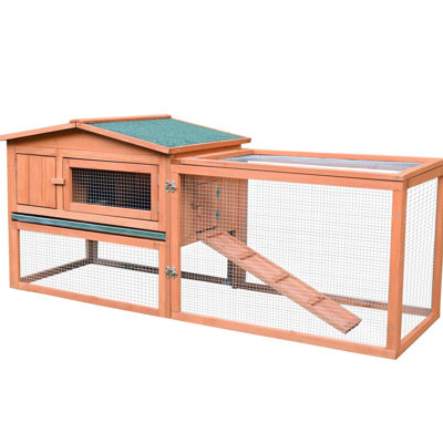 Grand 2 couches avec plateau coulissant et revêtement imperméable, 61,5 po x 23 po x 27 po, pour 1 à 2 étages en forme de cage de lapin, construction sécuritaire pour petits animaux