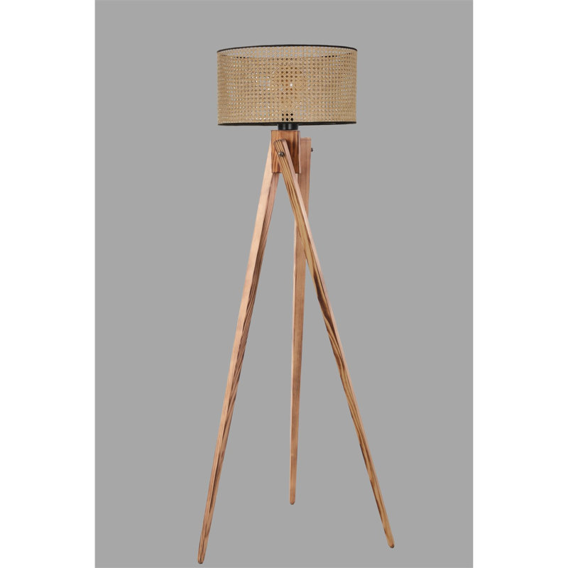 Lampe trépied 61 po Solemi, Chêne