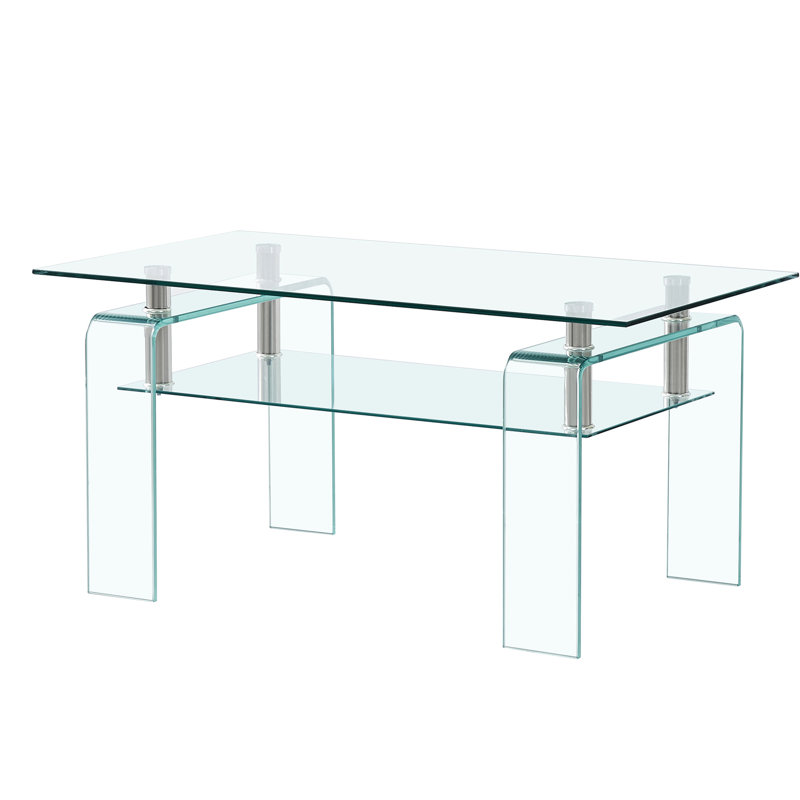 Table basse de salon en verre transparent Modern