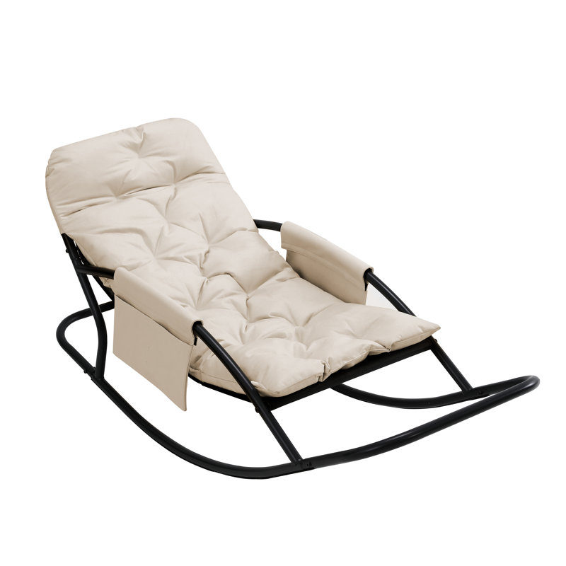 Metal Rocking Chair, Beige