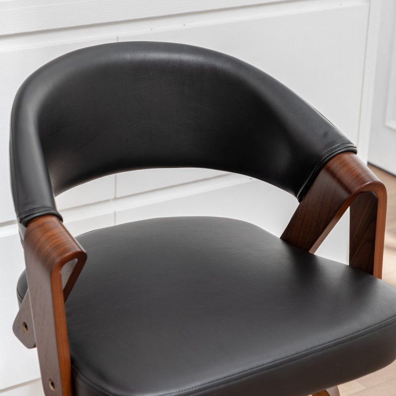 Tabouret de comptoir pivotant en similicuir Providence, Noir