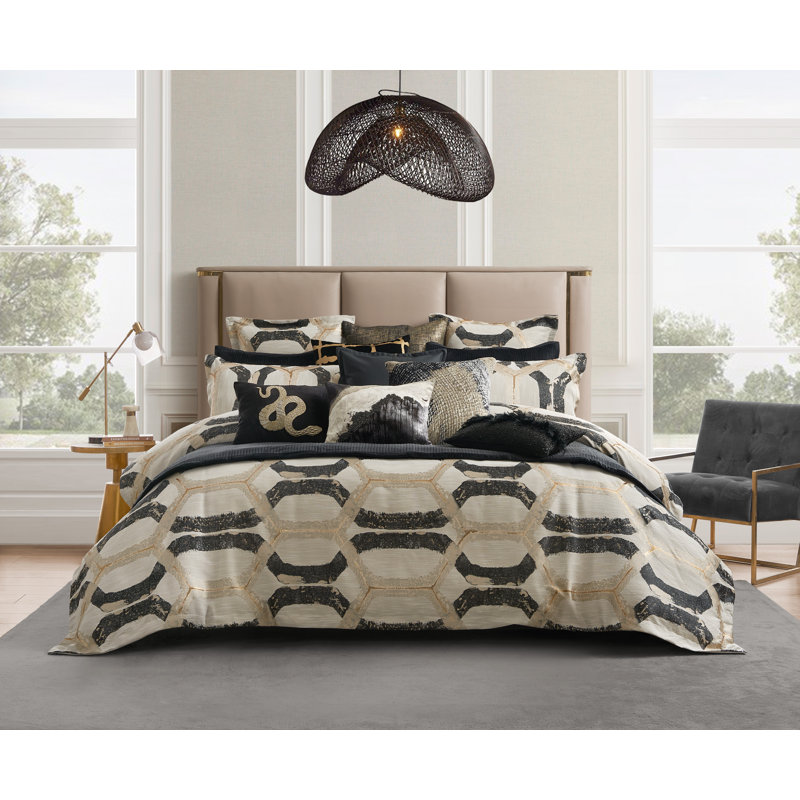 Ensemble de couette noir, Très grand lit