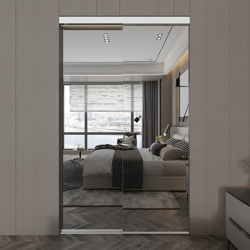 Portes de placard coulissantes en miroir, 48 po x 80,5 po