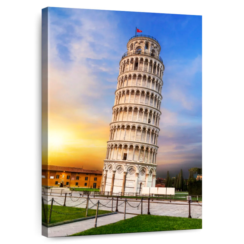 Lilie Tower Of Pisa At Sunset, 12" H x 8" W