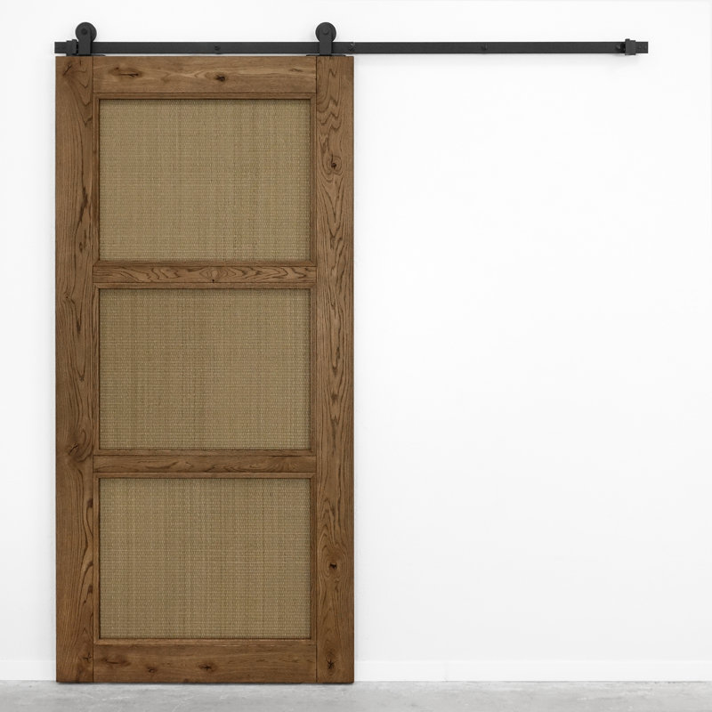 Amariae Oak with Rattan Barn Door, Brown