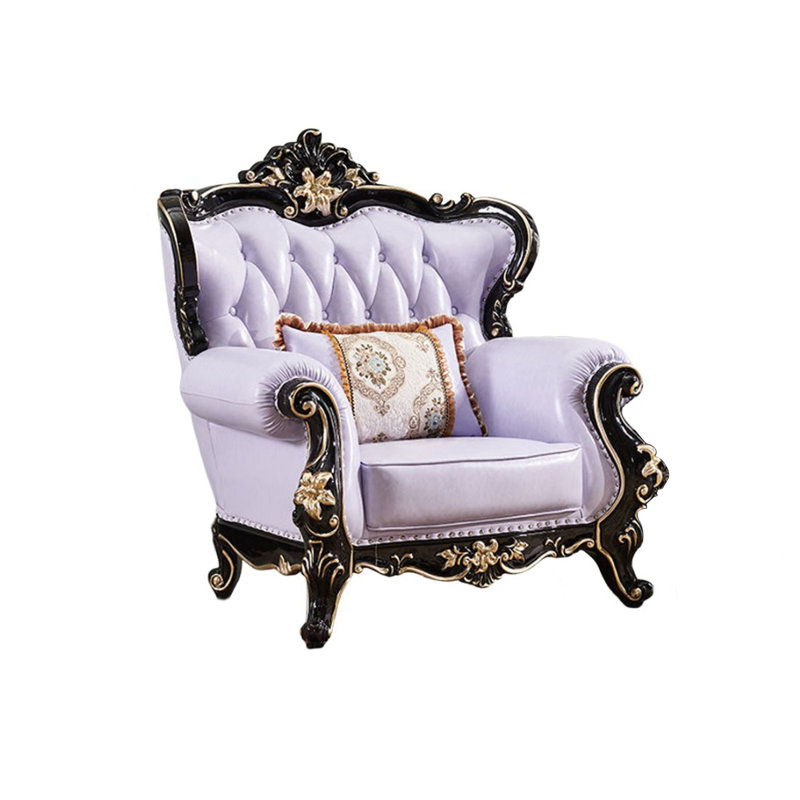 Fauteuil de salon européen en cuir luxueux