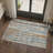 Aura Modern Abstract Machine Washable Blue / Brown / Beige Indoor Area Rug with Non-Slip Backing-487235443