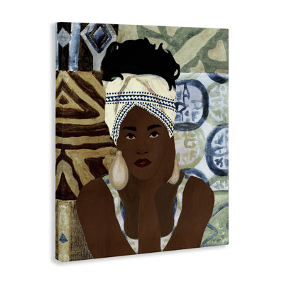 «Introspective Woman in Earth Tones», art mural par Janet Tava
