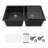  Quartz 33'' L x 19"W Granite Composite Kitchen Sink Undermount Double Bowl Quartz Kitchen Sink with Roll-up Rack,Bottom Grid-99703132