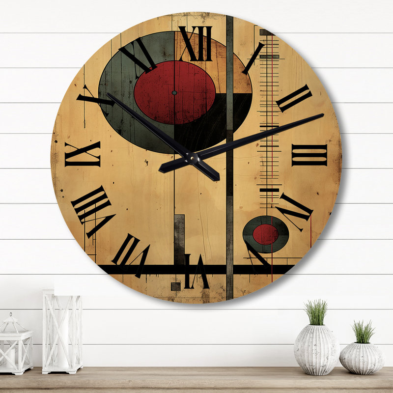 Horloge murale Unravellingthe Mystery Retro Geometric, Grand