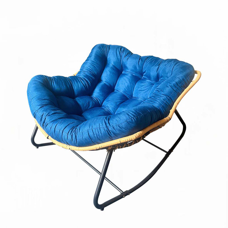 Chaise berçante d'extérieur, chaise berçante de patio, Bleu très foncé