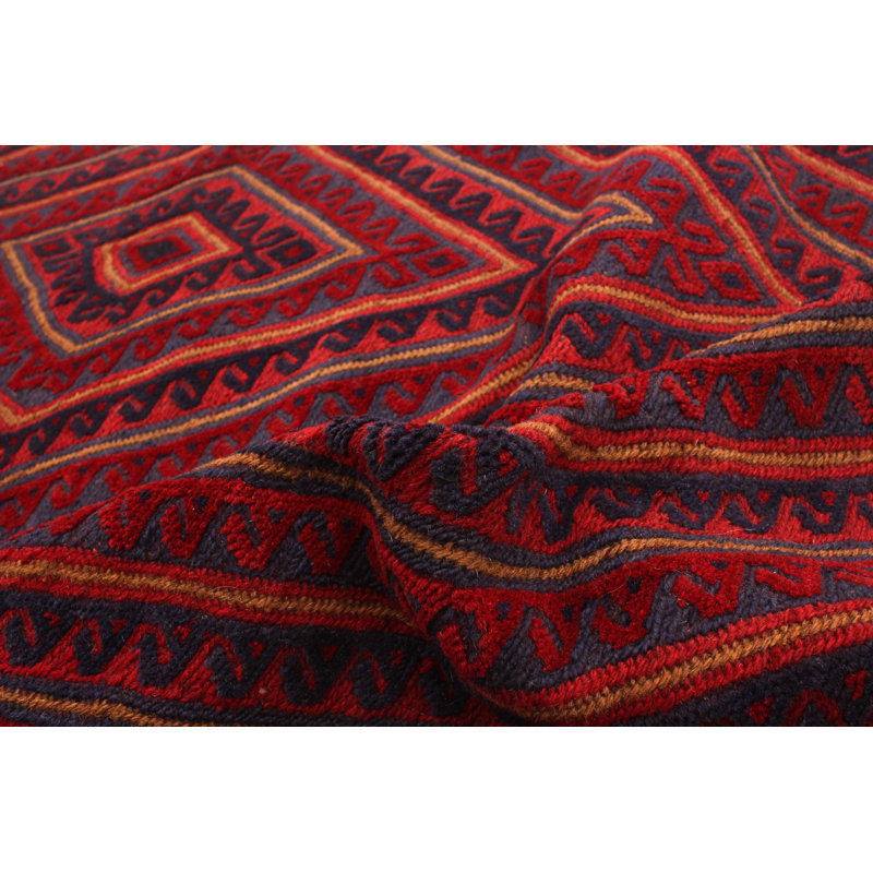 Tapis de zone one-of-kind à la main-noué la 2010 en laine rouge tadjik 4 pi 10 po x 6 pi Westbrooke
