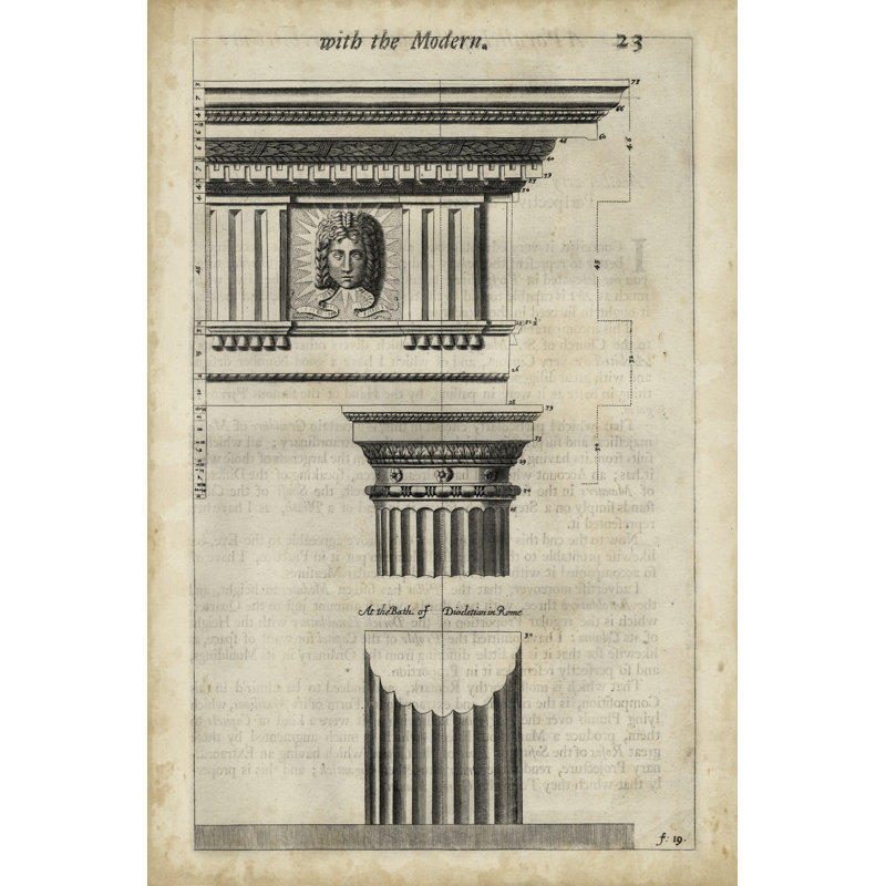 Ancient Architecture I by John Evelyn - Wrapped Canvas Print, 30cm H x 20cm W