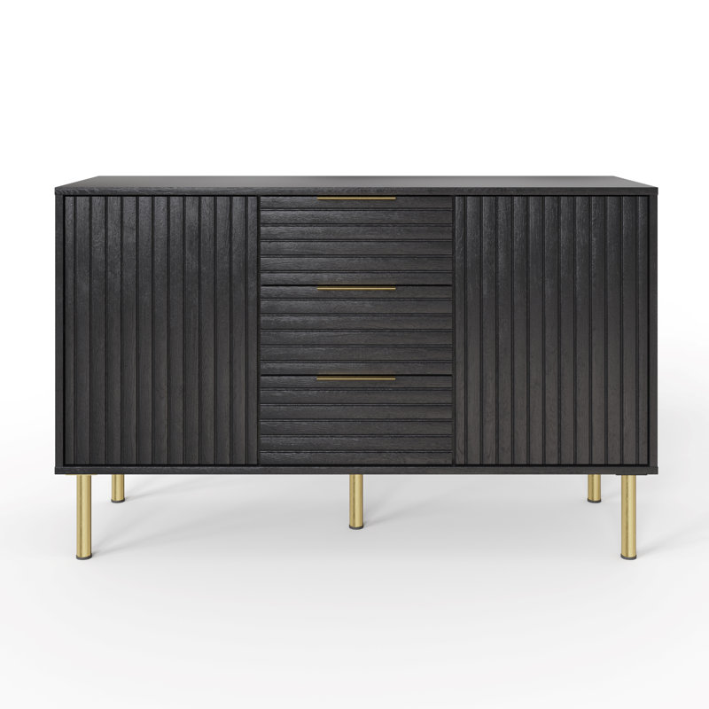 Saraghna 116cm Sideboard, Black/Gold