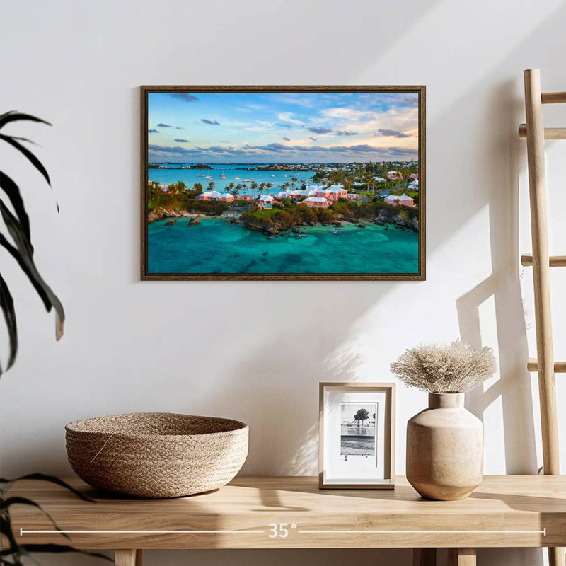 Bermuda Vanna House, 19 po x 13 po, Cadre flottant en noyer