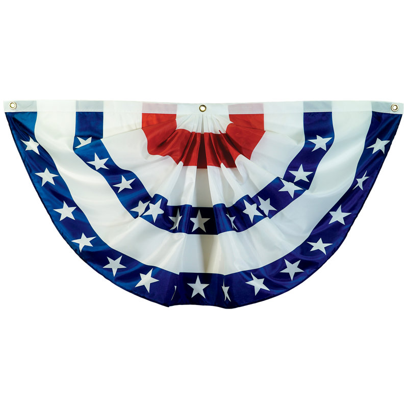 Patriotic Red White and Blue Polyester Bunting with Brass Grommets