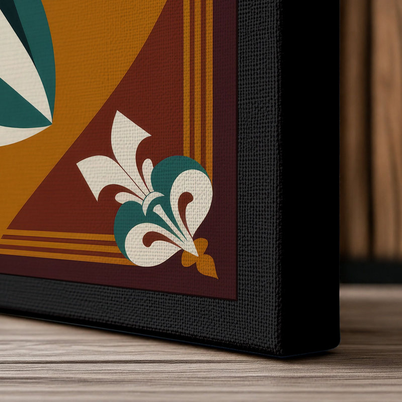 Stylized Horse Profile Art Deco - Wrapped Canvas, 24x16 - 61.0 x 40.6 cm, Black Border