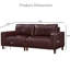 Cuir d'unité centrale rembourré respirant 78,5 po pour salon et appartement, structure en bois massif, coussins de dossier moelleux, assise confortable, sensation d'assemblage inclus, requis