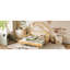 Lit simple en bois dans une cabane dans un arbre avec rails à coussin souple, pour enfants, adolescents, filles, garçons, blanc