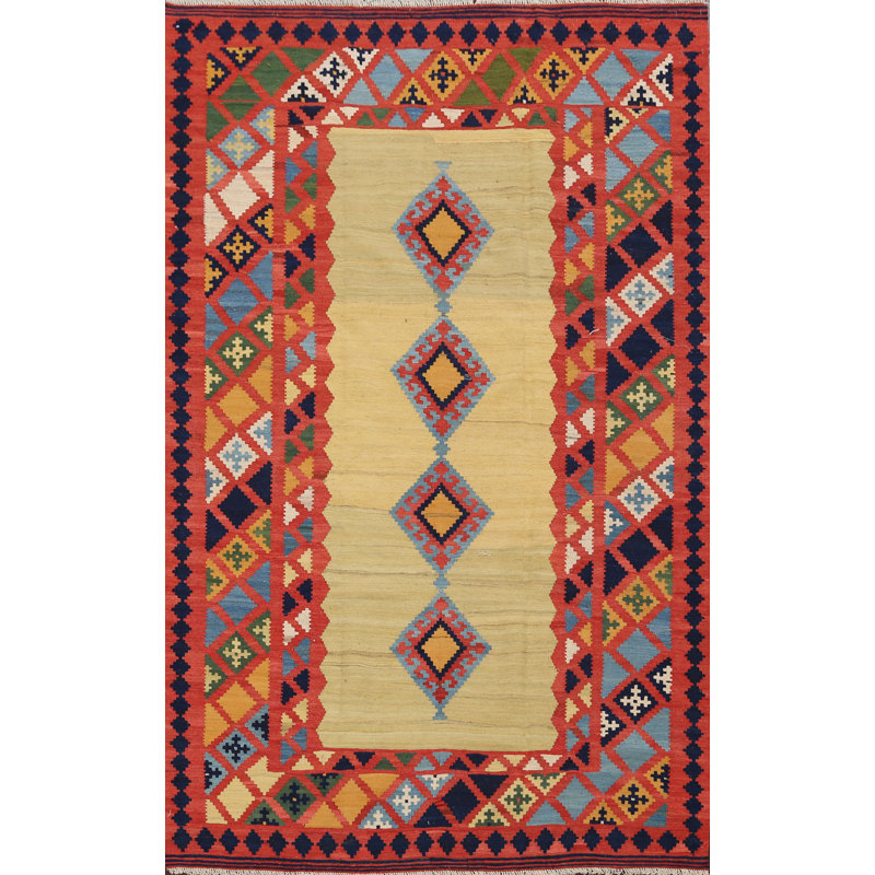 Tapis géométrique kilim 5 x 7