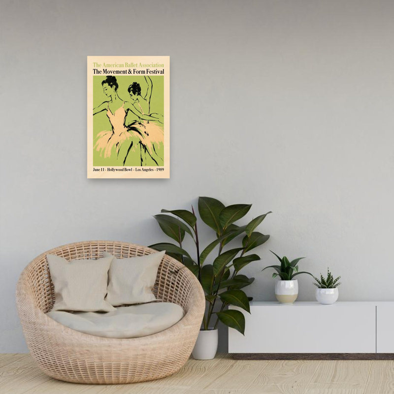 Affiche murale vintage élégante et classique représentant des danseuses de ballet, 24" H x 16" W