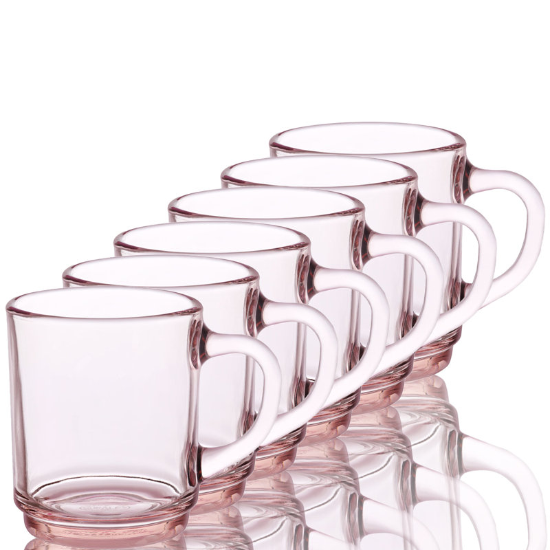 Tasse à café en verre trempé, Rose