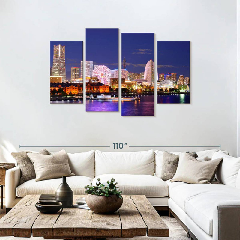 Lumières de la ville de Nicci Yokohama, H 48 po x l 75 po