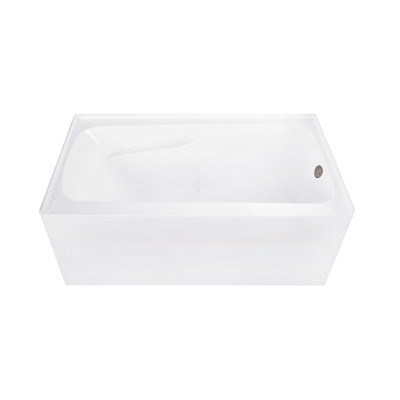 Kingston Brass Aqua Eden 54-Inch Acrylic Rectangular 3-Wall Alcove Tub With Armrests