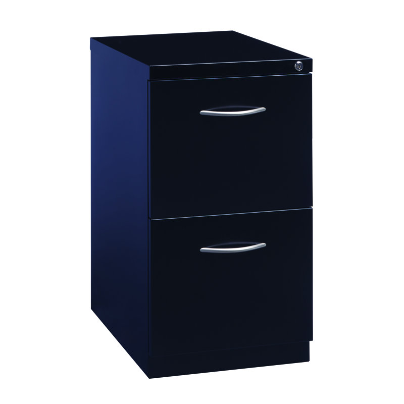 15'' Wide 2 -Drawer Mobile Steel File Cabinet, Black