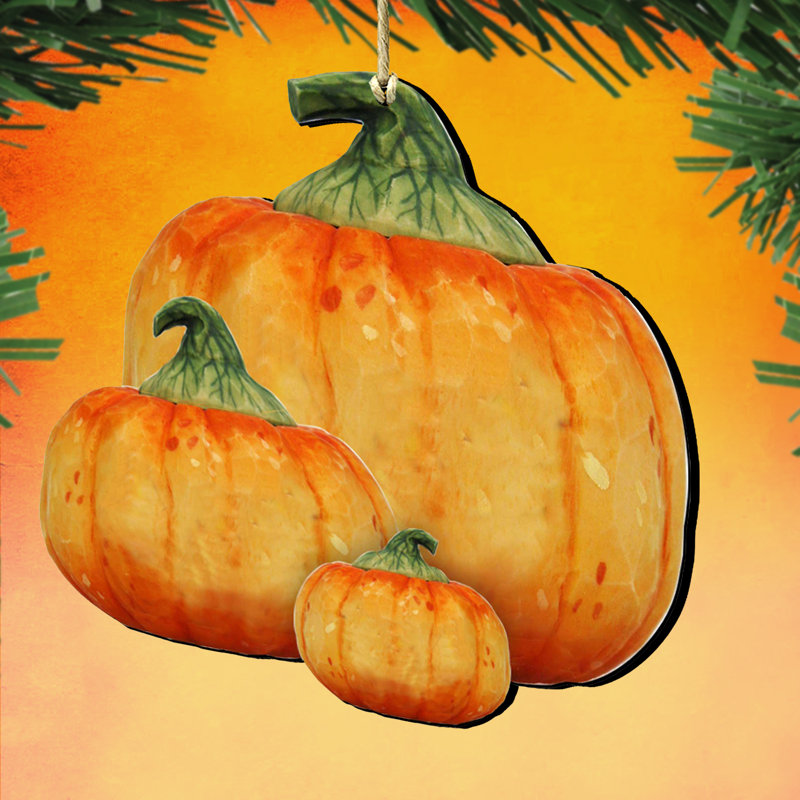 Ornement en bois en forme de citrouilles empilables