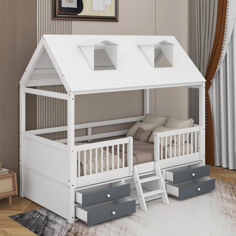 Lit en bois, Lit simple, Blanc