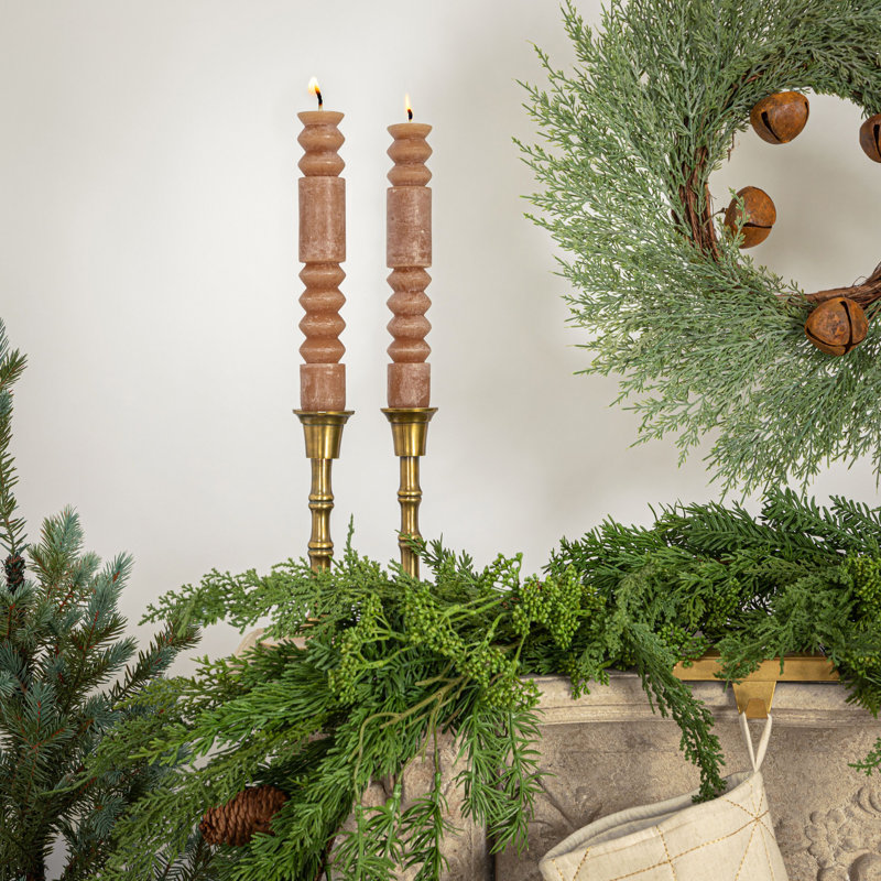 Unscented Totem Taper Candles in Box, Brown