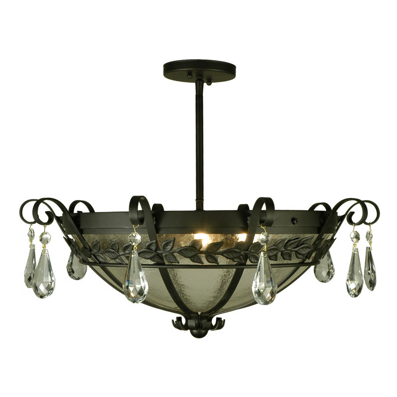 Plafonnier semi-encastré 3 lumières pour cuves à fixation unique