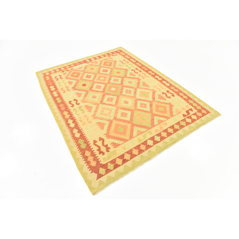 Tapis en laine noué la à la main one-of-kind-new age saumon/or 4 pi 9 po x 6 pi Elland
