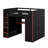 Full Size Wood Gaming Loft Bed With Built-In Desk, RGB LED Lighting, USB Port, Wardrobe & Storage-1110745088