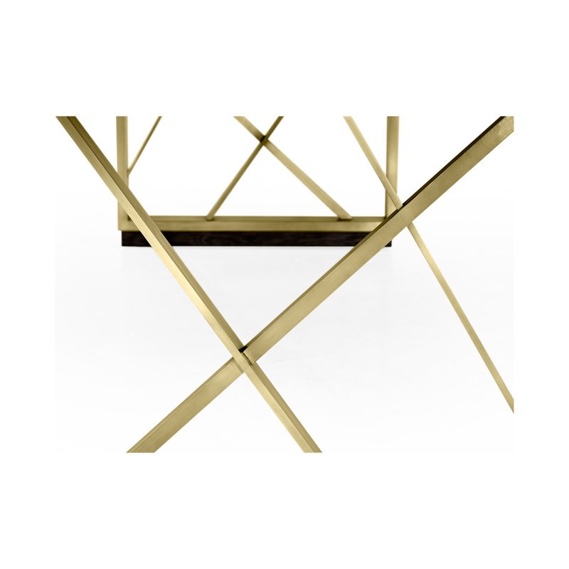 Geometric Solid Wood Top Dining Table, 44" W x 84" L