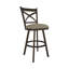 Tabouret pivotant à hauteur de comptoir de 26 po Julia Alegra en tissu irlandais performance brume avec une finition gris Firestone peinte à la main-29249861-95193256-95193258