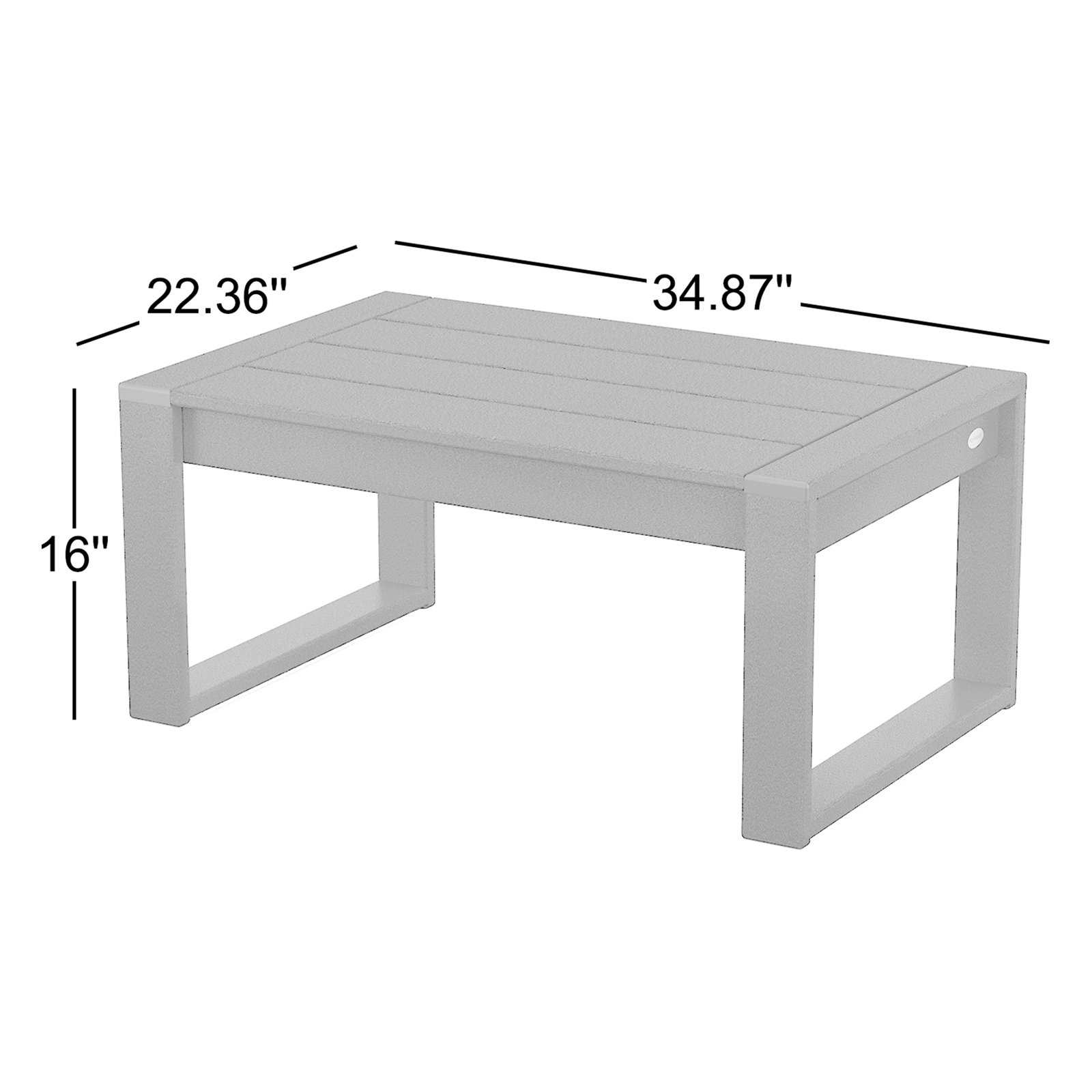 POLYWOOD® Edge 35" Patio Table, Black