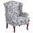 Upholstered Wingback Accent Chair With Rolled Arm And Solid Wood Leg-1424565050