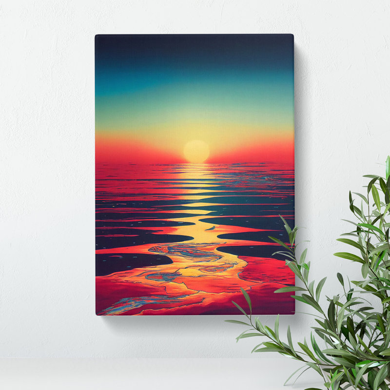 XC1022-2001X Extravagant Ocean Sunset - Wrapped Canvas Painting, 60cm H x 40cm W x 3cm D