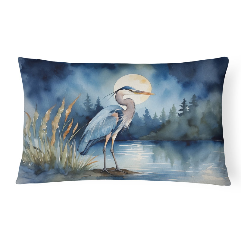 Coussin Blue Heron, Rectangle H 12 po x l 16 po