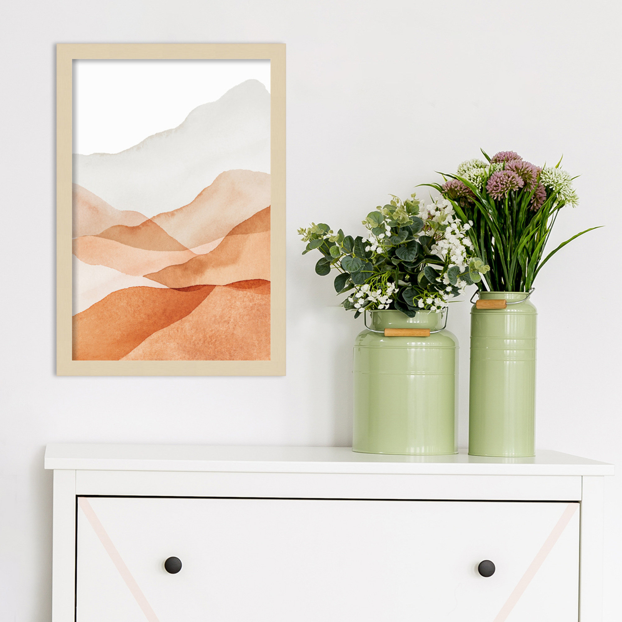 Mountain Range III by Amy Lighthall, 19.25" H x 13.25" W x 0.88" D, Brown