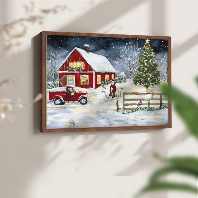 Art de Noël - DCCXI - Reproduction encadrée - Restickable, Noyer, H 16 po x l 20 po
