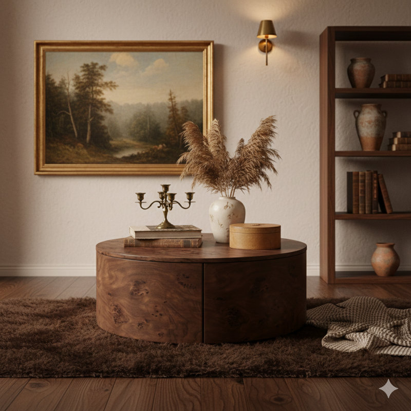 Table basse rotative Burl