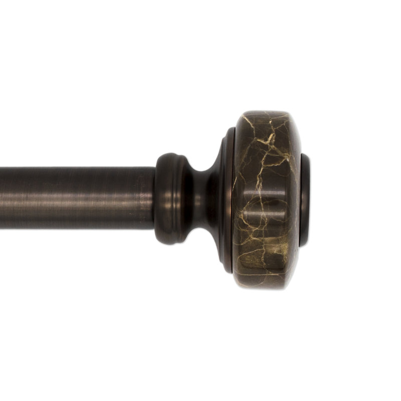 Ensemble de tringle à rideaux simple en marbre Britt, 1 po de diamètre, 42 à 120 po de largeur, Bronze huilé