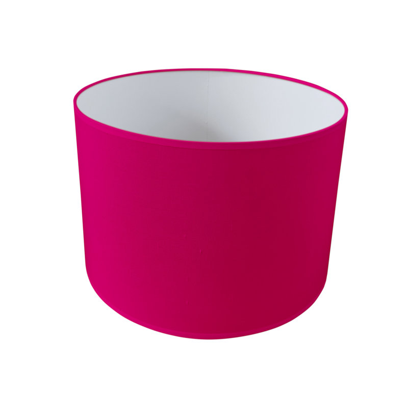 Drum Silk Lamp Shade ( Uno ), 30cm H x  50cm W x 50cm D, Hot Pink