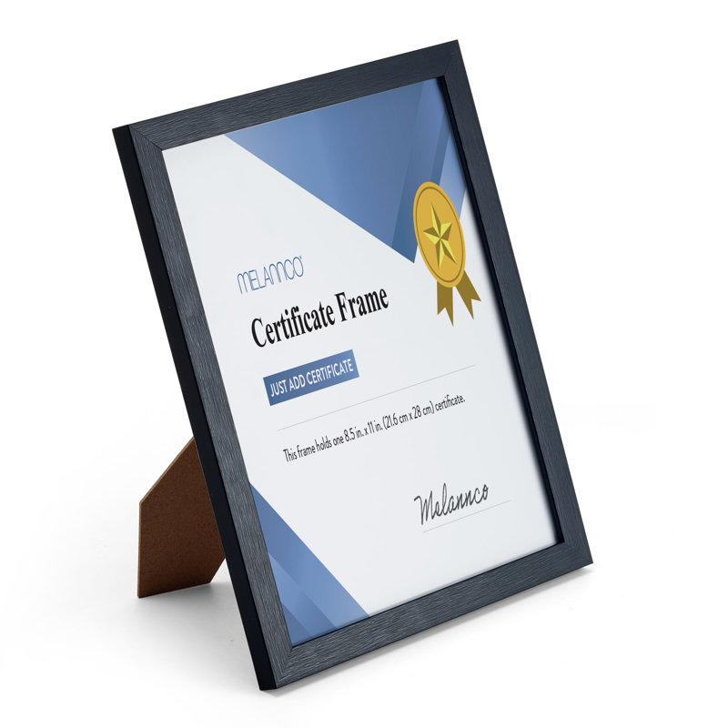 Melannco 12 In.X9.5 In Certificate Frames, Black/Plastic