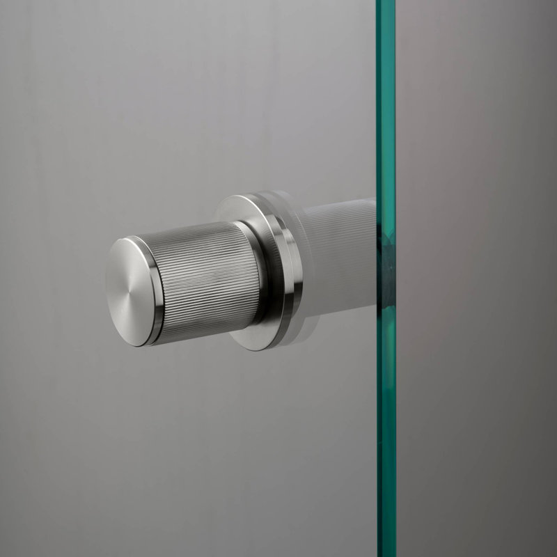 Cylindrical Knob with Round Rosette, Steel