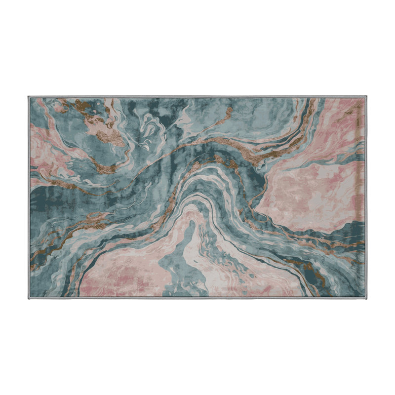 Tapis gris soyeux et moelleux, Rectangle de 5 pi x 8 pi