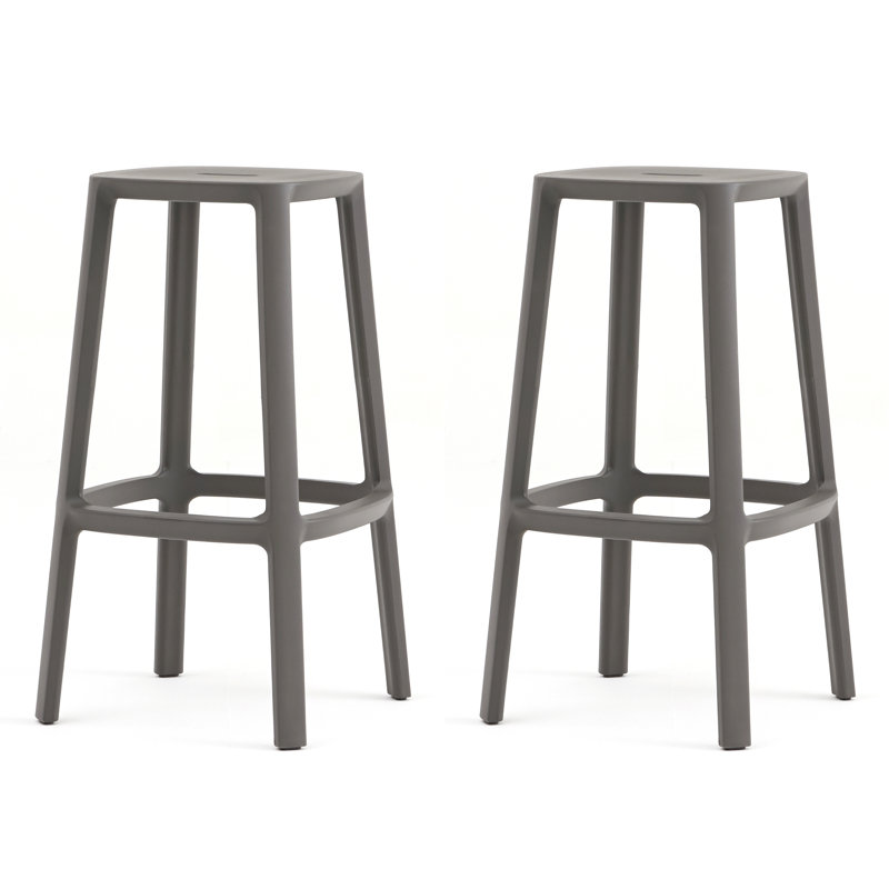 Tabouret de bar et de comptoir Cadrea, Tabouret de comptoir (siège d'une hauteur de 25,5, Brun foncé